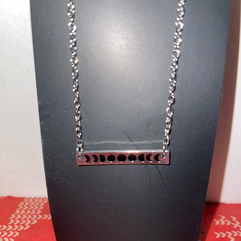 Moon phases, silver necklace, new!